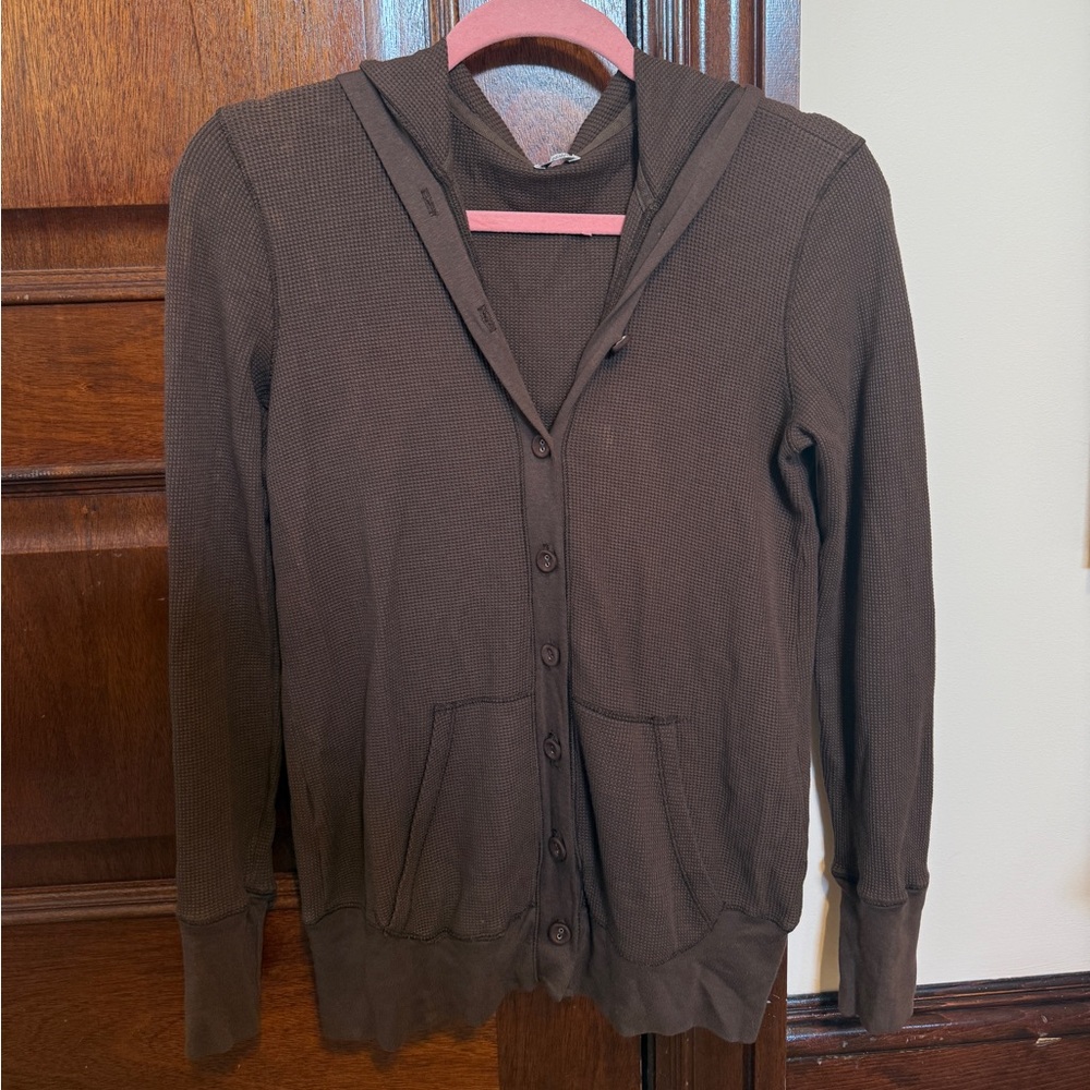 Brown Hooded Cardigan